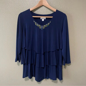 Susan Graver jeweled top- Size M